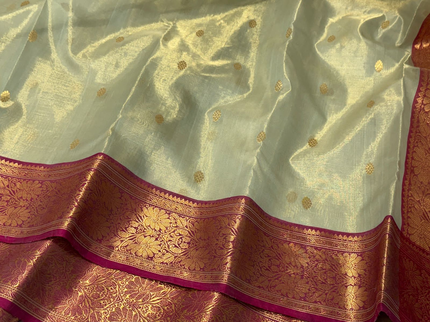 Pastel green chanderi tissue silk sarees