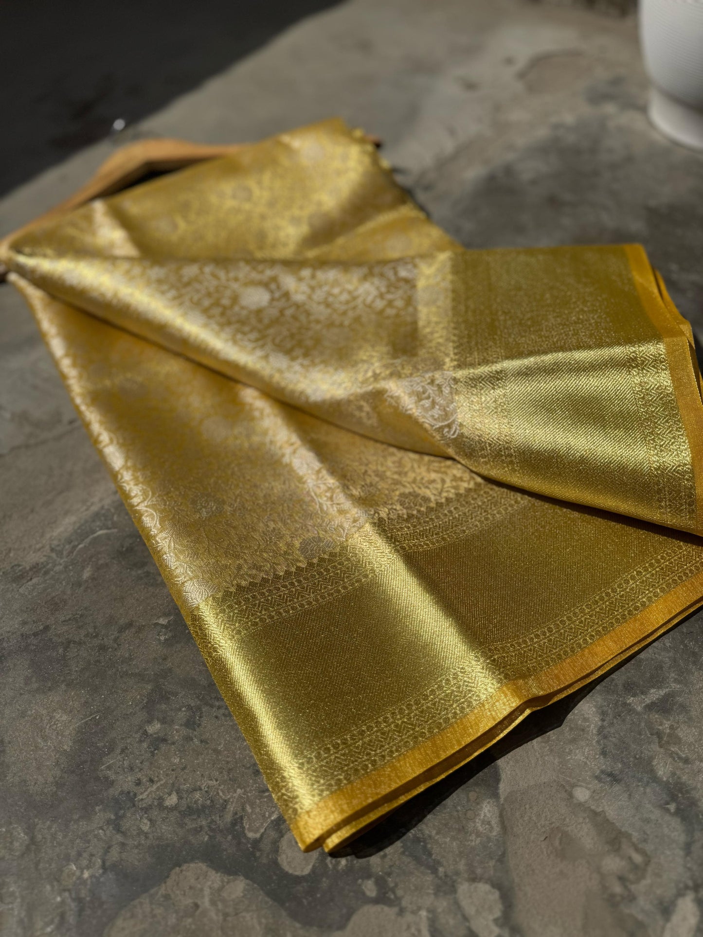 Gold Banarasi tissue silk sarees