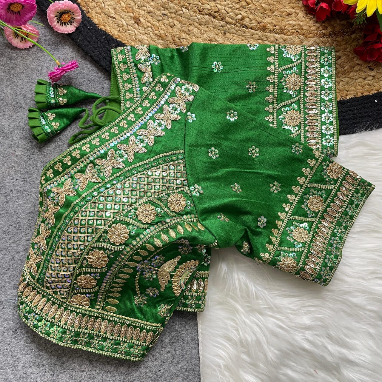 Apple cut embroidered readymade blouse
