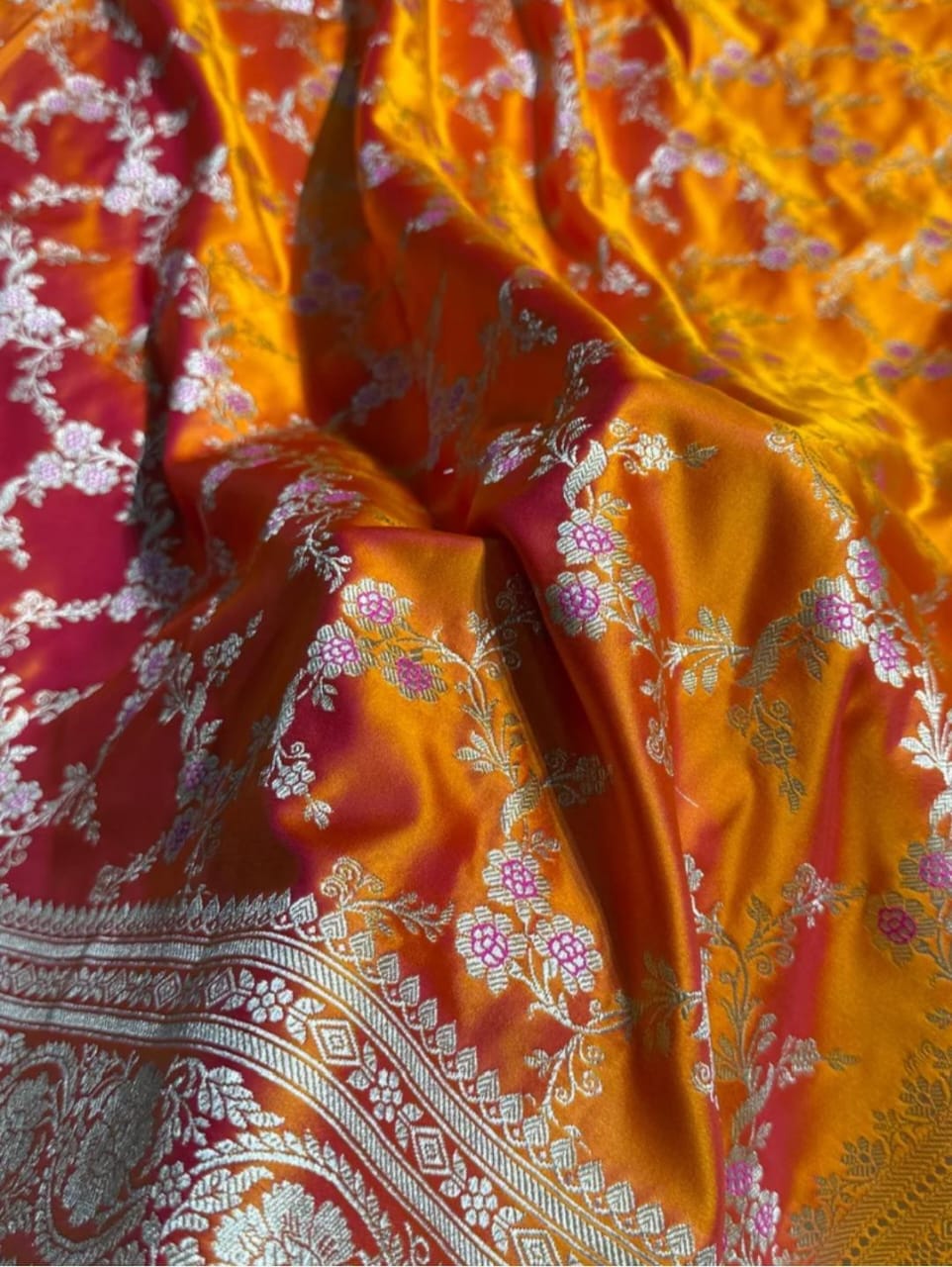Banarasi mashru silk crepe sarees
