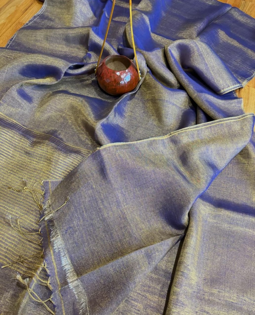Plain Tissue linen sarees