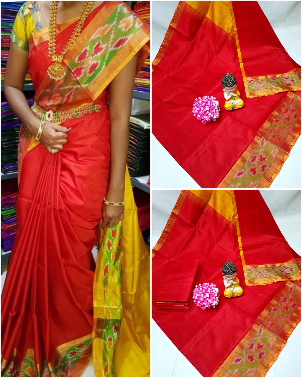 Uppada sarees with small pochampally border