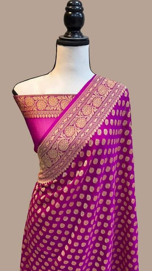Semi banarasi khaddi georgette sarees