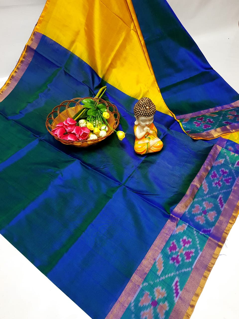 Uppada sarees with small pochampally border