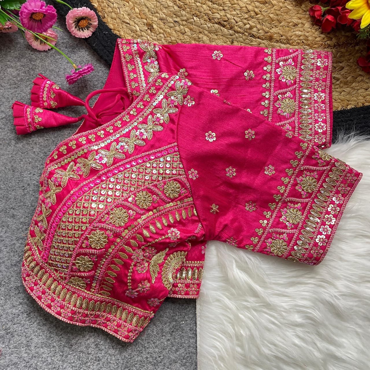 Apple cut embroidered readymade blouse