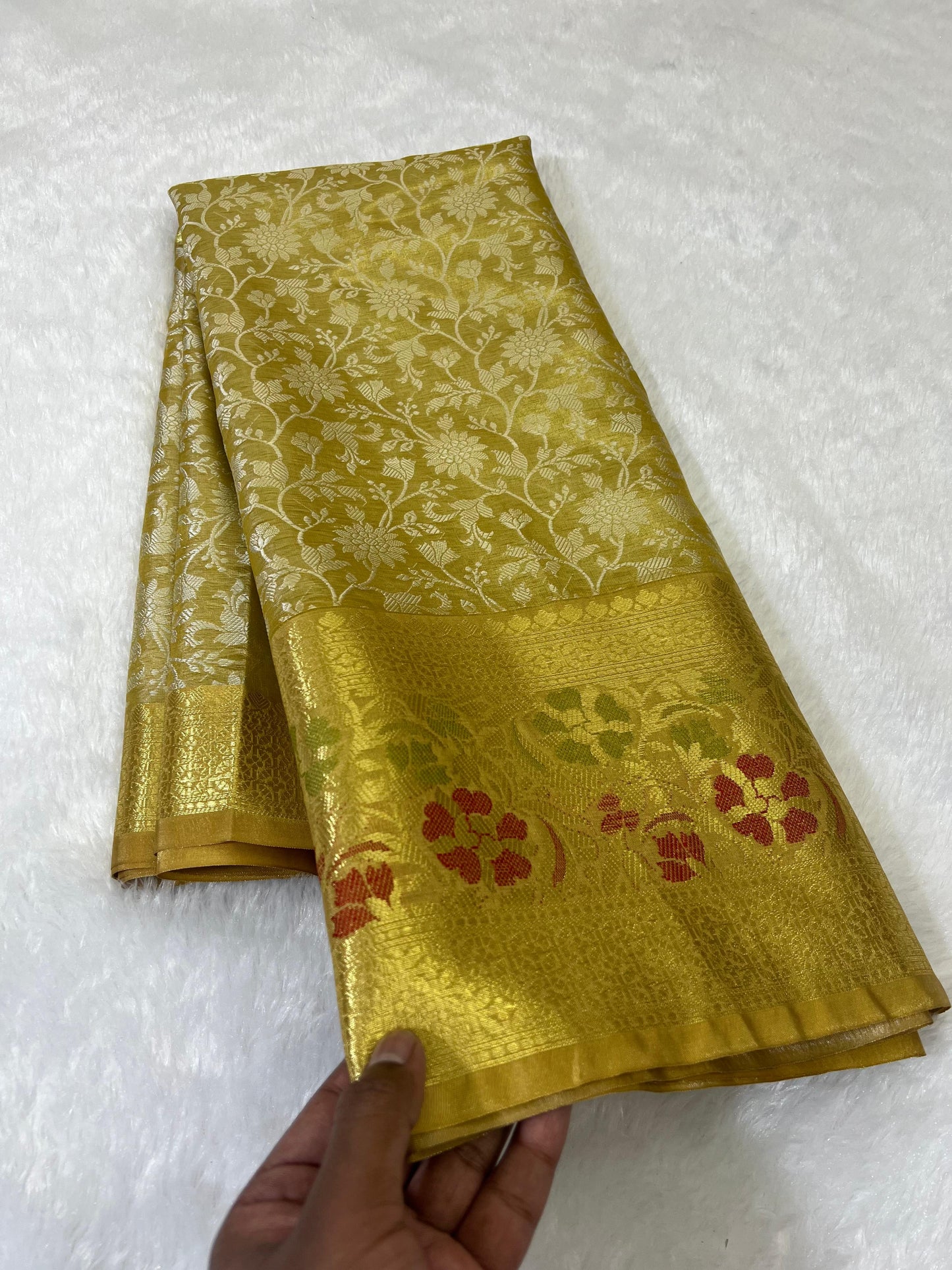 Gold Banarasi tissue silk sarees