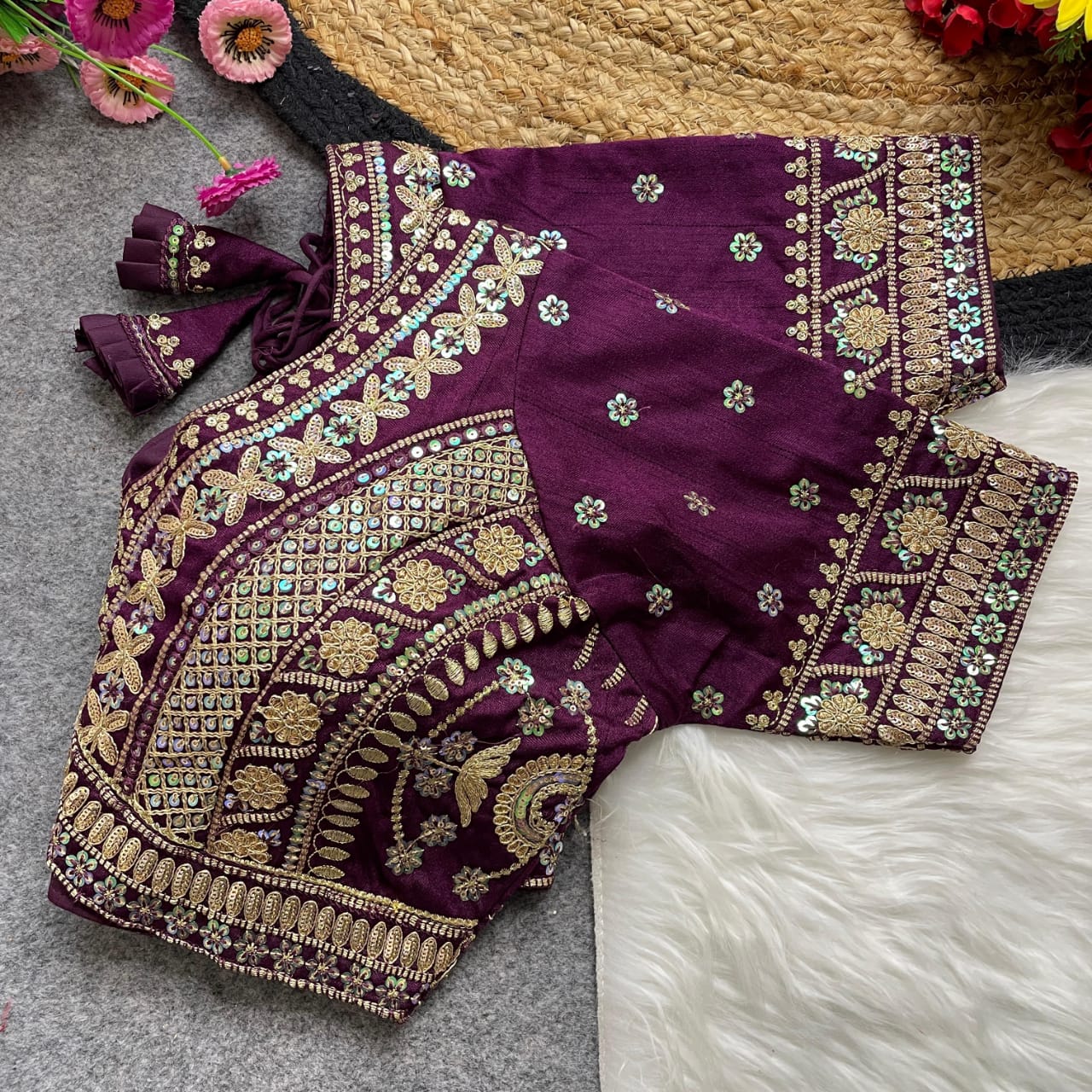 Apple cut embroidered readymade blouse