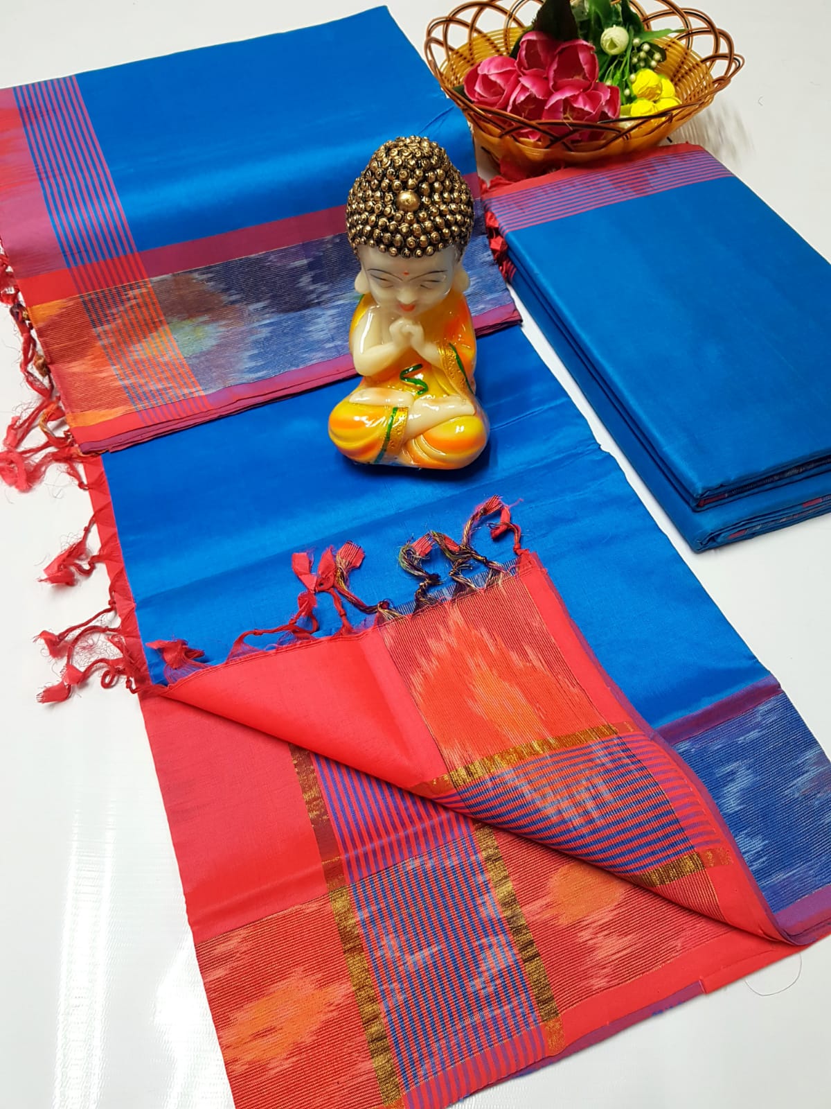 Uppada Tripura silk sarees with small pochampally border