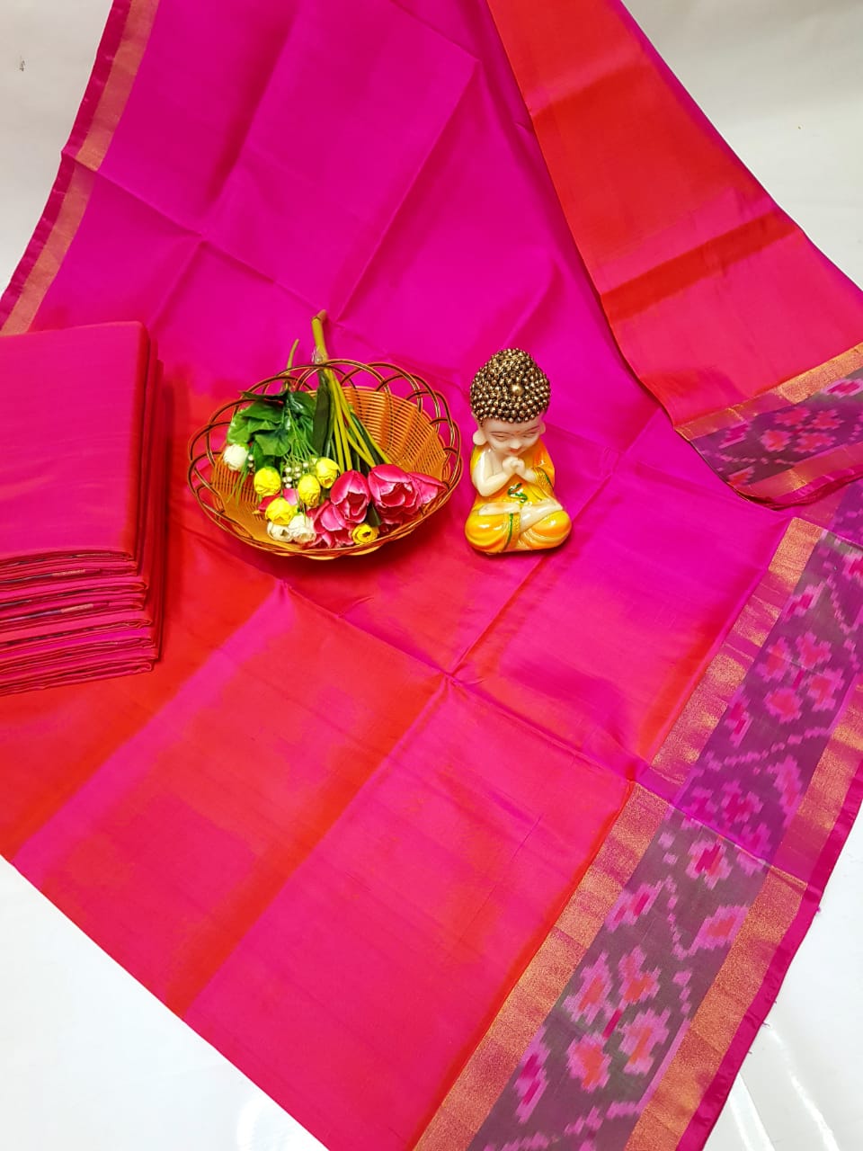 Uppada sarees with small pochampally border