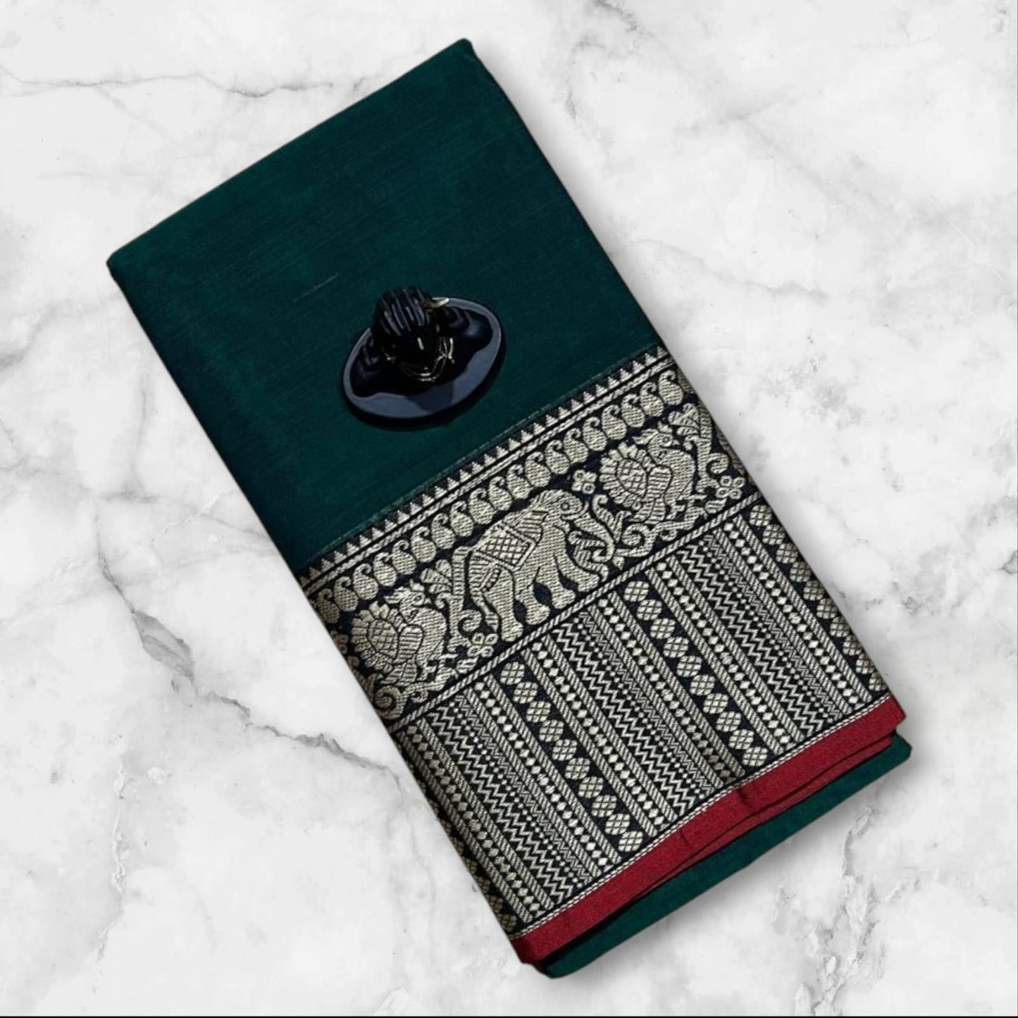 Bottle Green Narayanpet Cotton sarees