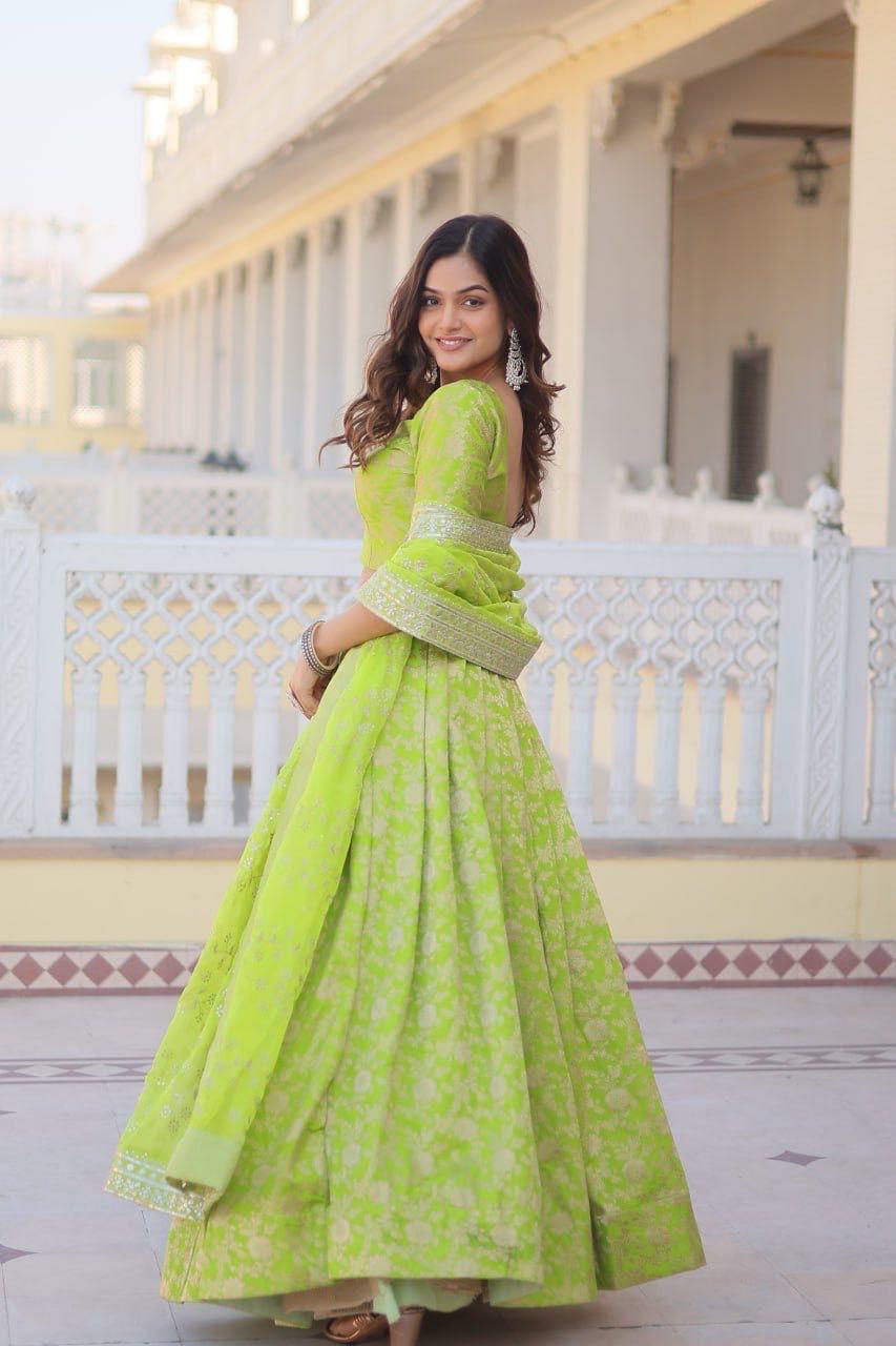 Green Designer Pure Viscose lehenga choli
