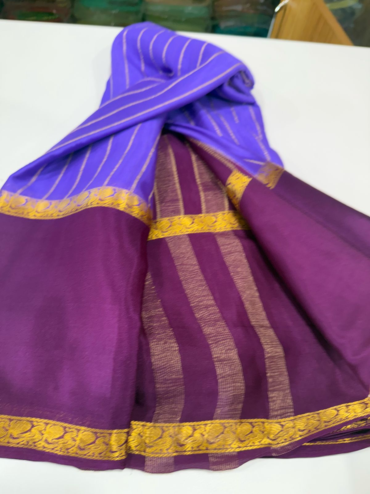 Pure Mysore wrinkle crepe silk sarees