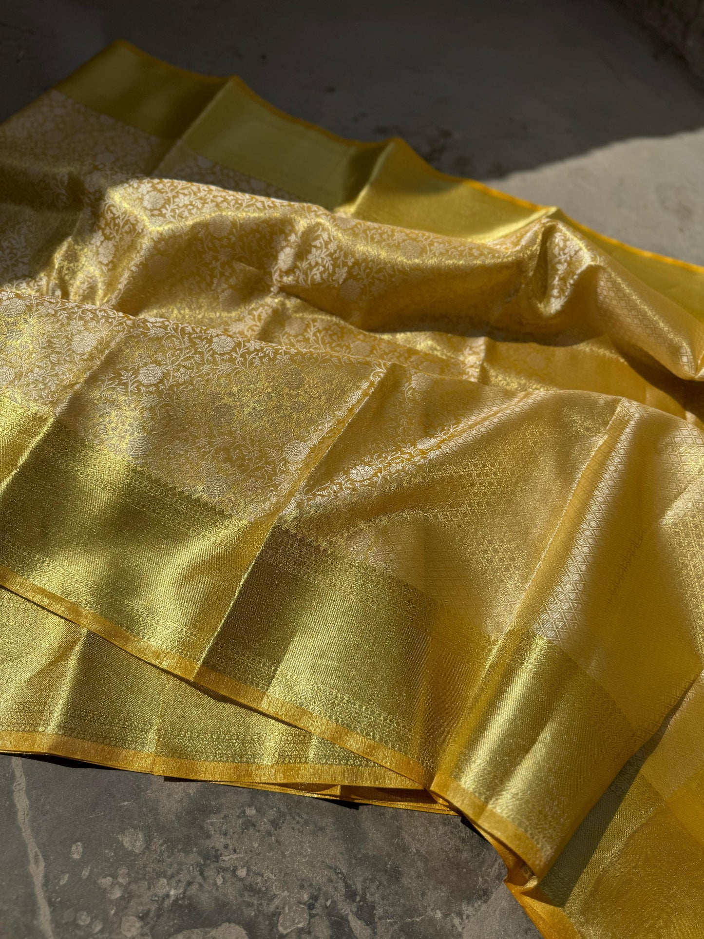 Gold Banarasi tissue silk sarees