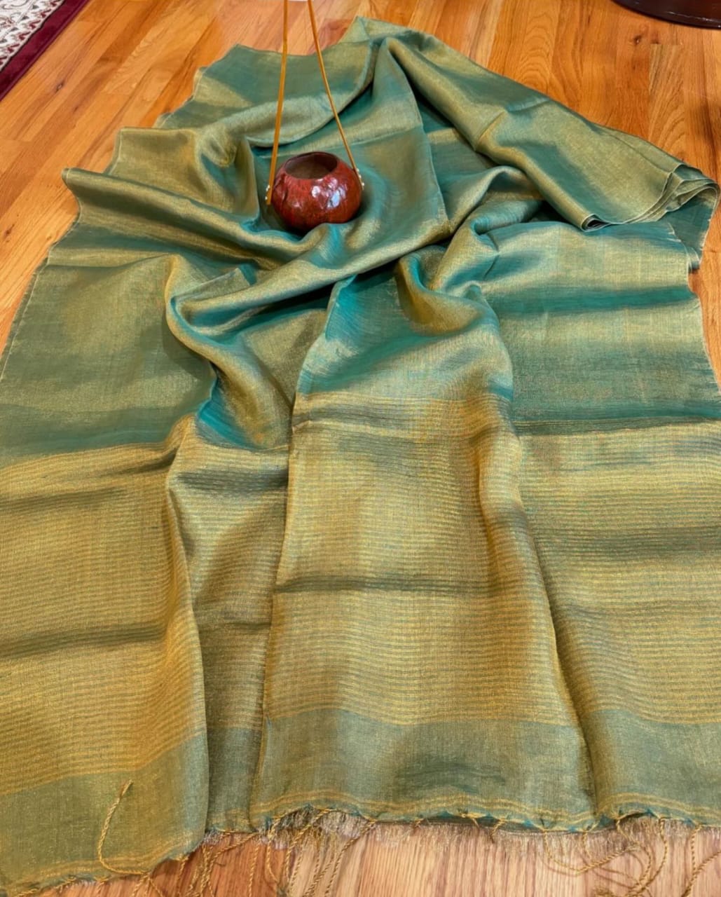 Plain Tissue linen sarees