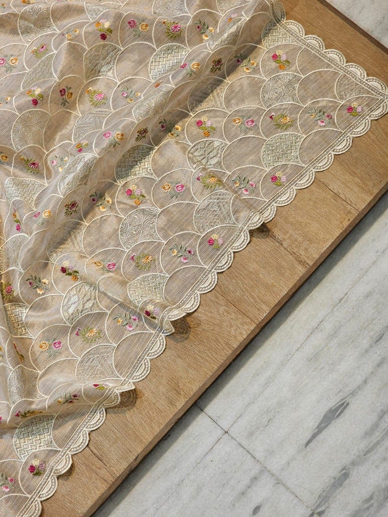 Organza embroidery sarees