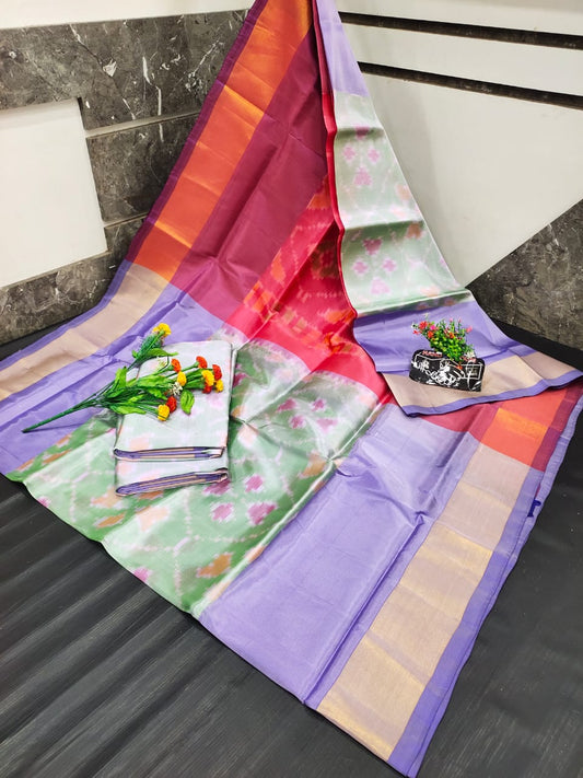 pastel green Uppada soft silk sarees