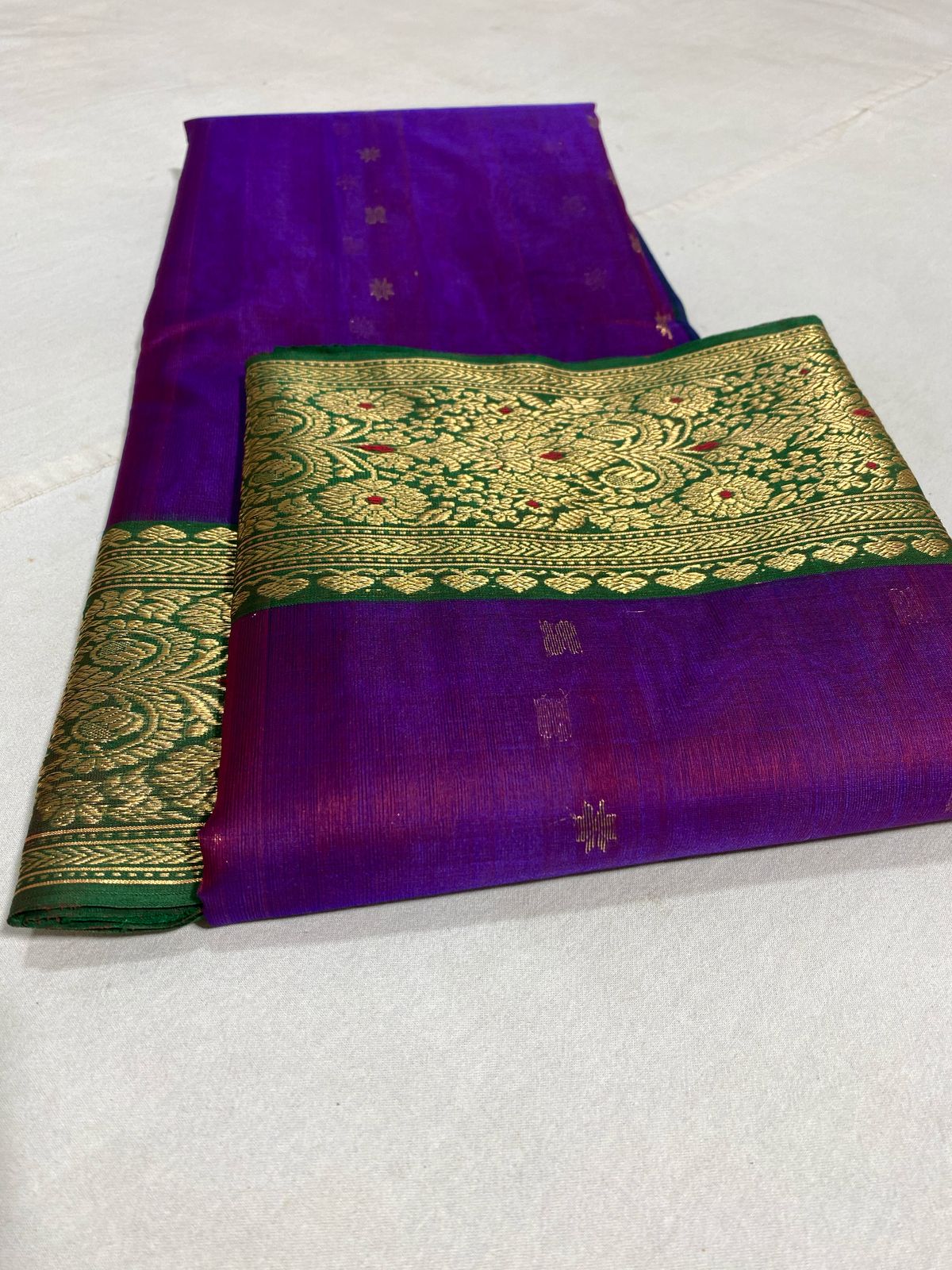 Dark purple chanderi katan silk sarees