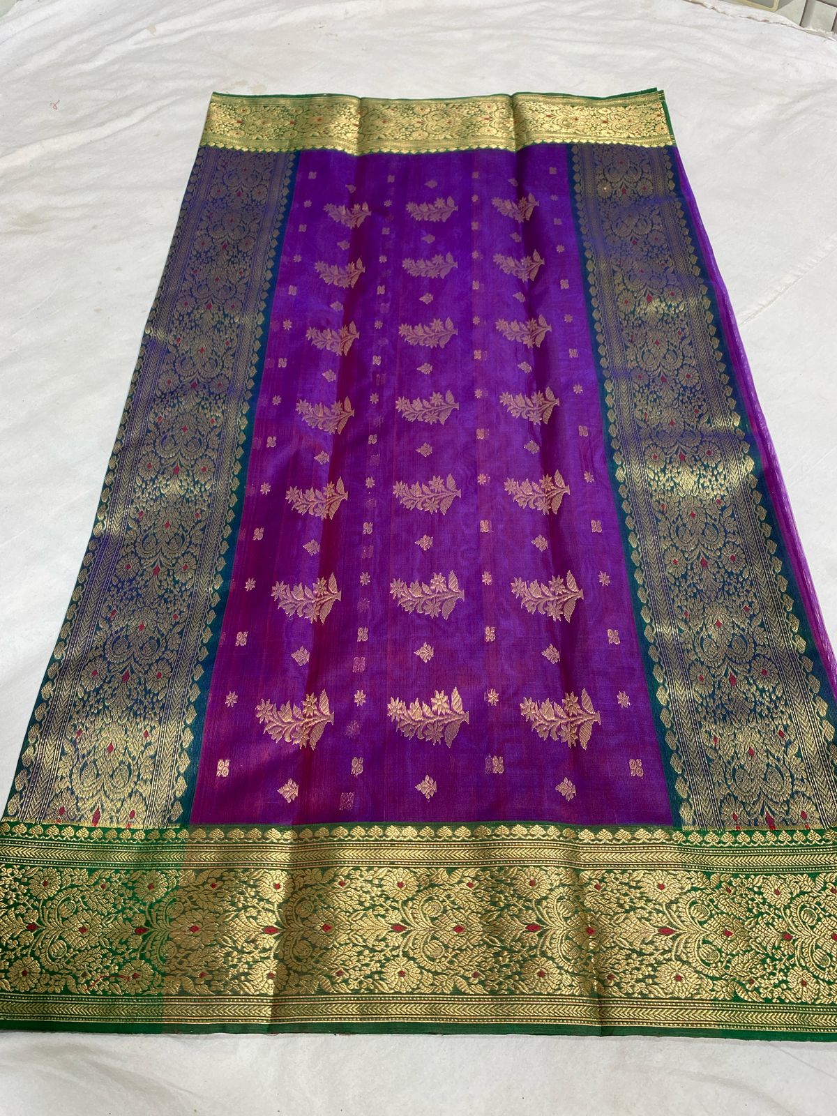 Dark purple chanderi katan silk sarees