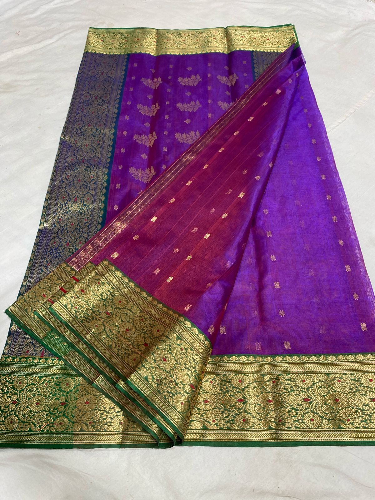 Dark purple chanderi katan silk sarees