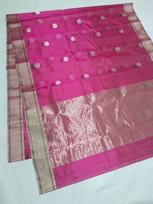 Pink chanderi pattu sarees