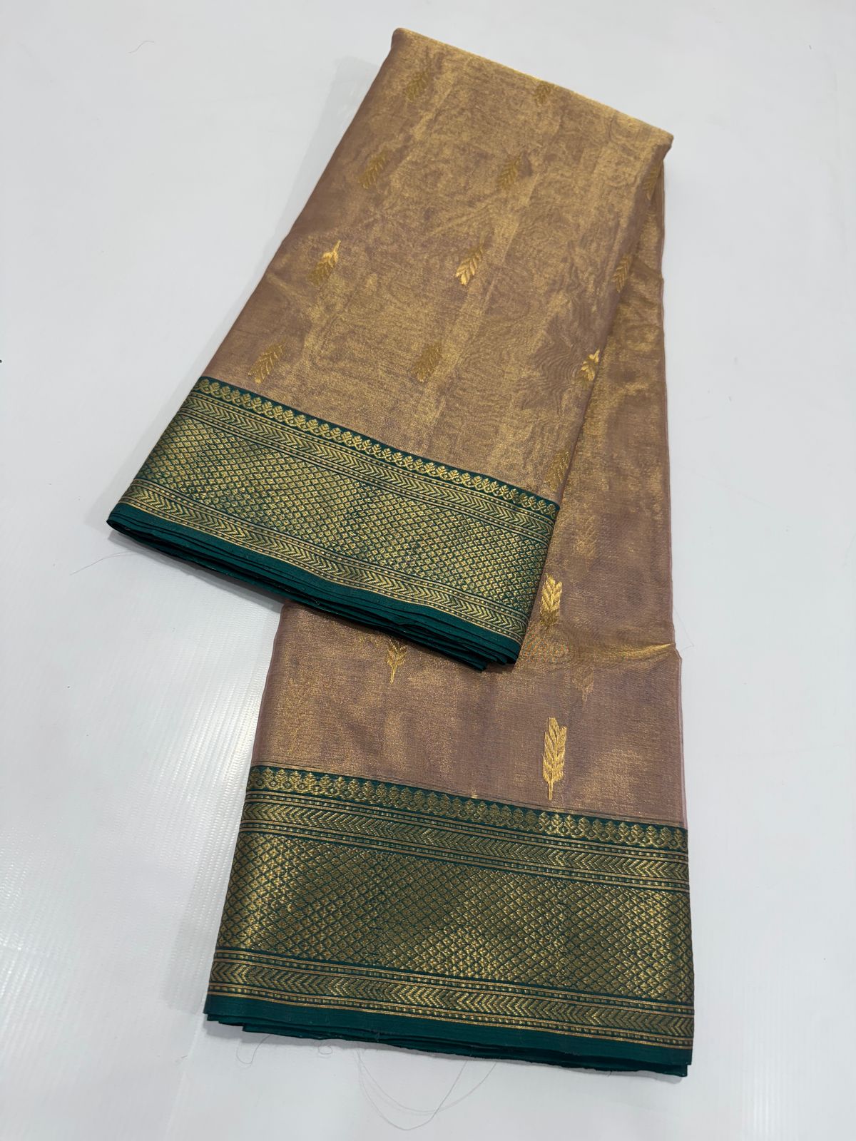 Copper chanderi tissue silk sarees
