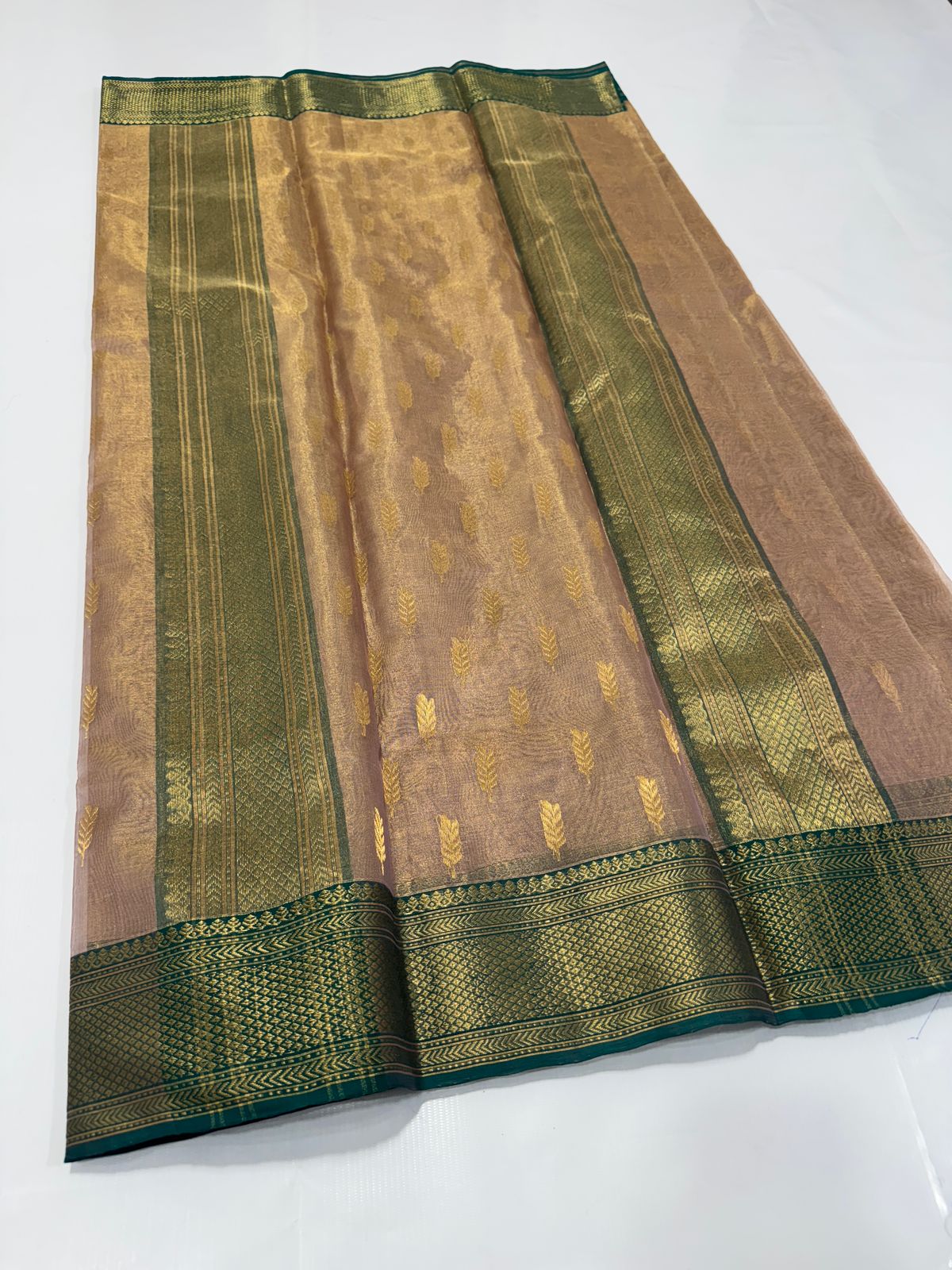 Copper chanderi tissue silk sarees