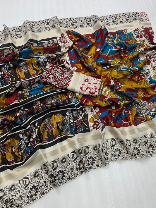 Fancy kalamkari sarees