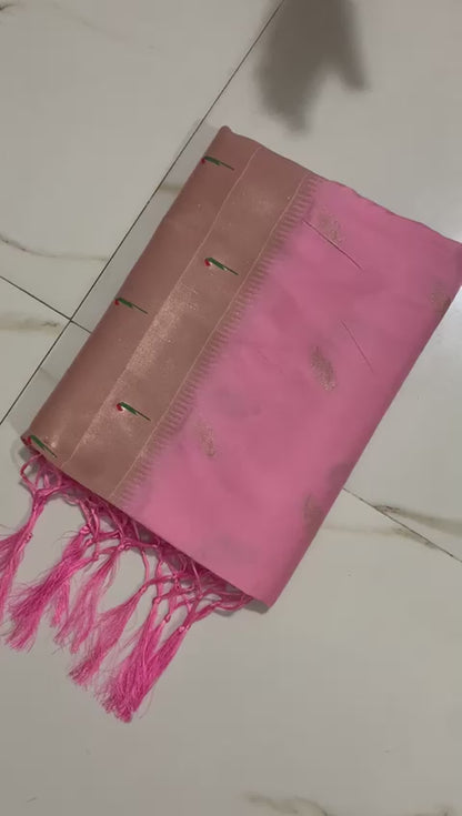 Pink kanjivaram paithani silk sarees