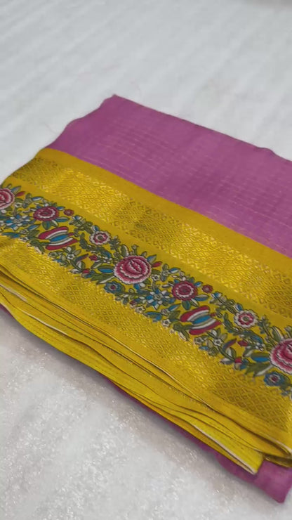 Dola silk sarees with double zari border