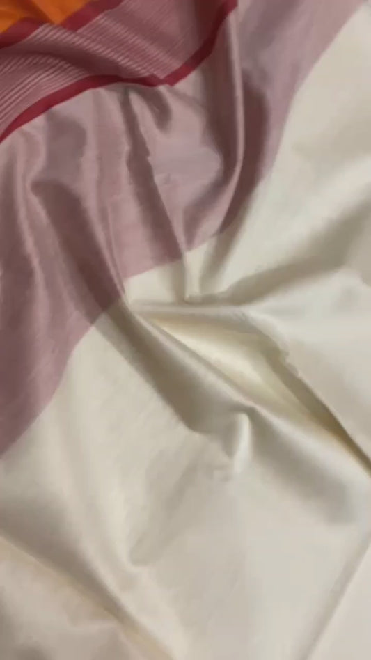 White Maheshwari silk sarees