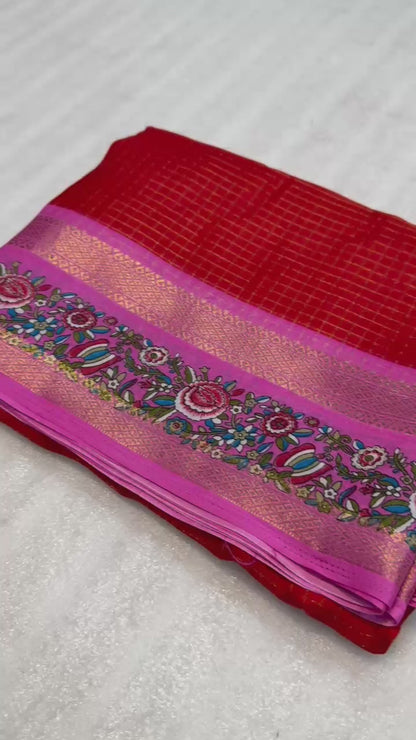 Dola silk sarees with double zari border