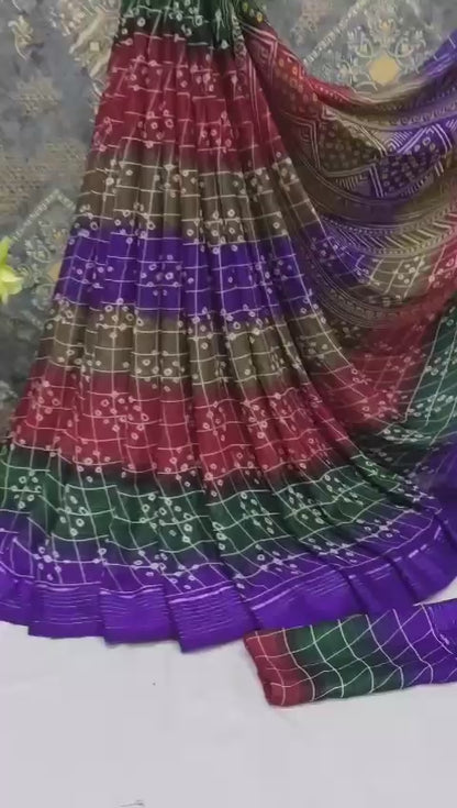 Georgette Bandhani print sarees