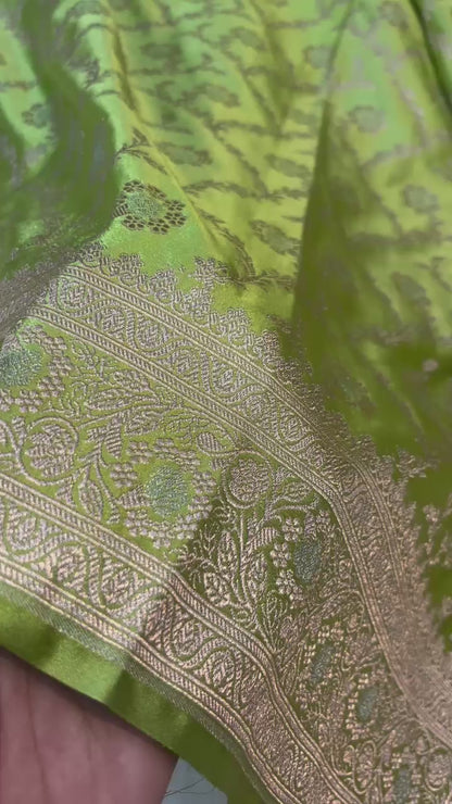 Green pure banarasi mashru silk sarees