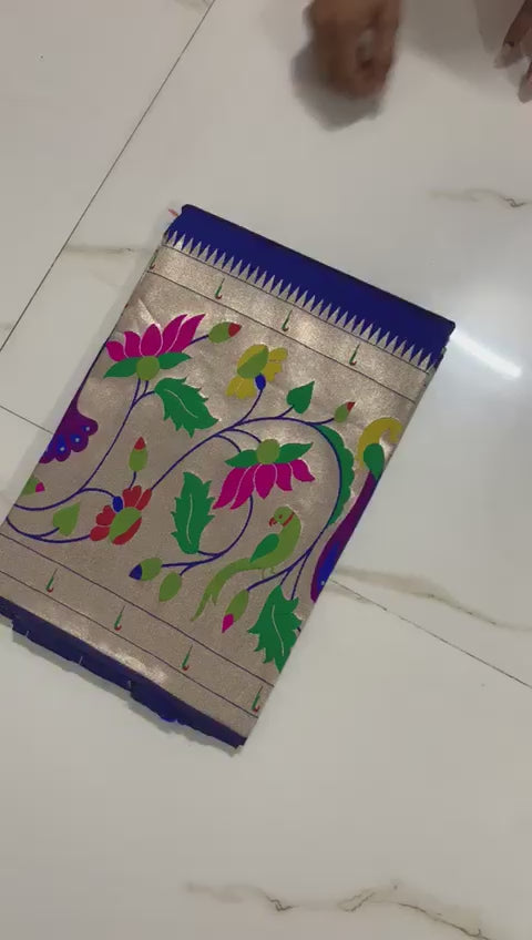 Semi silk half over paithani sarees