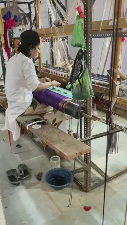 Dark purple Maheshwari silk sarees