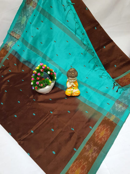 Tripura silk Nakshatra butta sarees with pochampally border