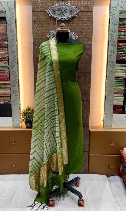 Banarasi plain silk suit