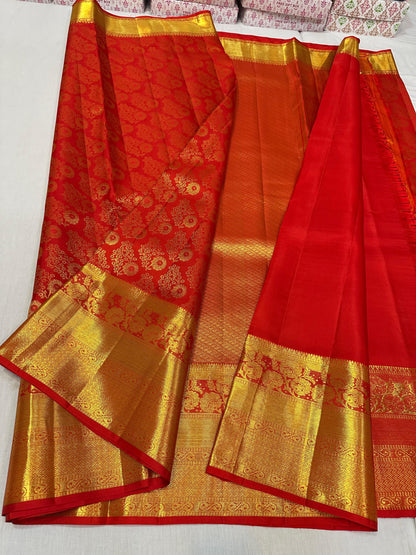 Dark Red pure kanchipuram bridal silk sarees