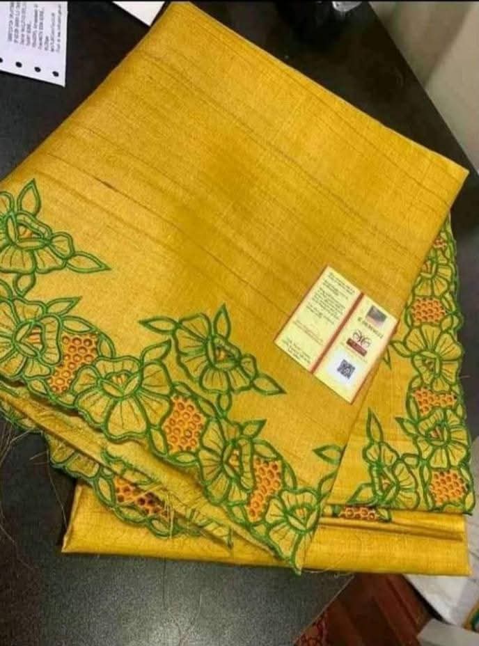 Pure Tussar silk Cutwork sarees