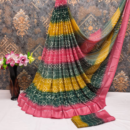 Georgette Bandhani print sarees