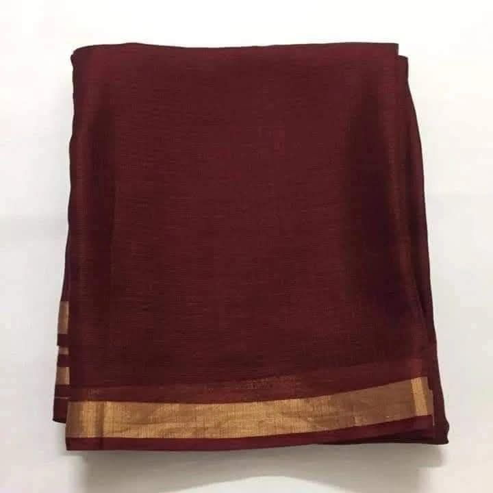 Maroon kota doria cotton silk sarees