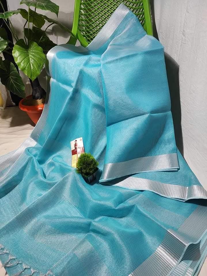 Pure 150 counts Tissue linen sarees