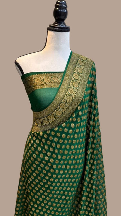 Semi banarasi khaddi georgette sarees