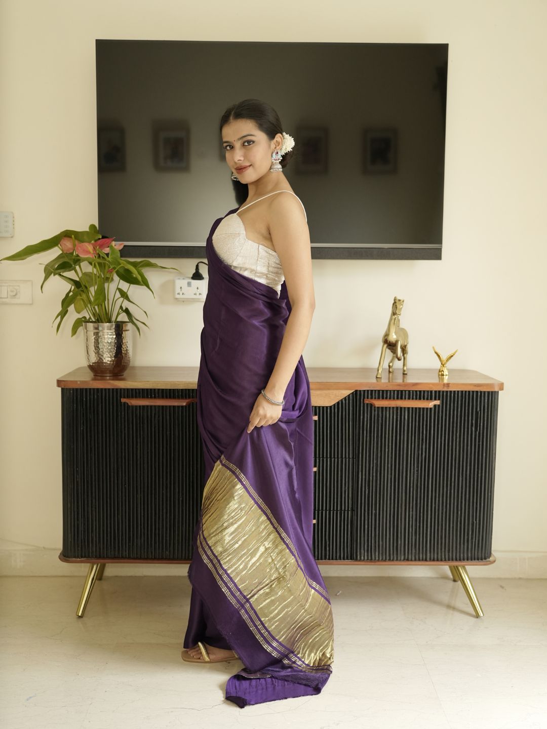 Plain katan soft silk cotton sarees