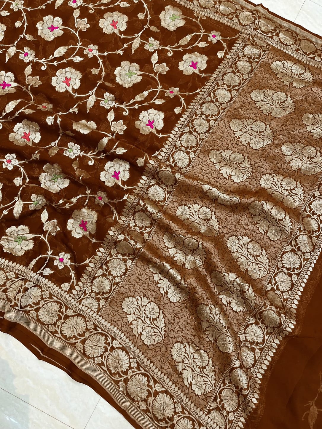 Banarasi semi pure silk georgette sarees