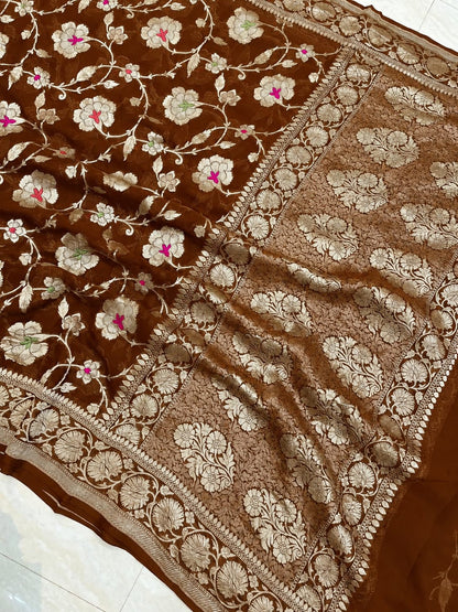 Banarasi semi pure silk georgette sarees