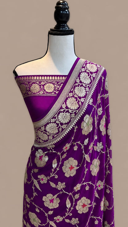 Banarasi semi pure silk georgette sarees