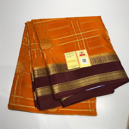 Pure Mysore silk crepe checks sarees