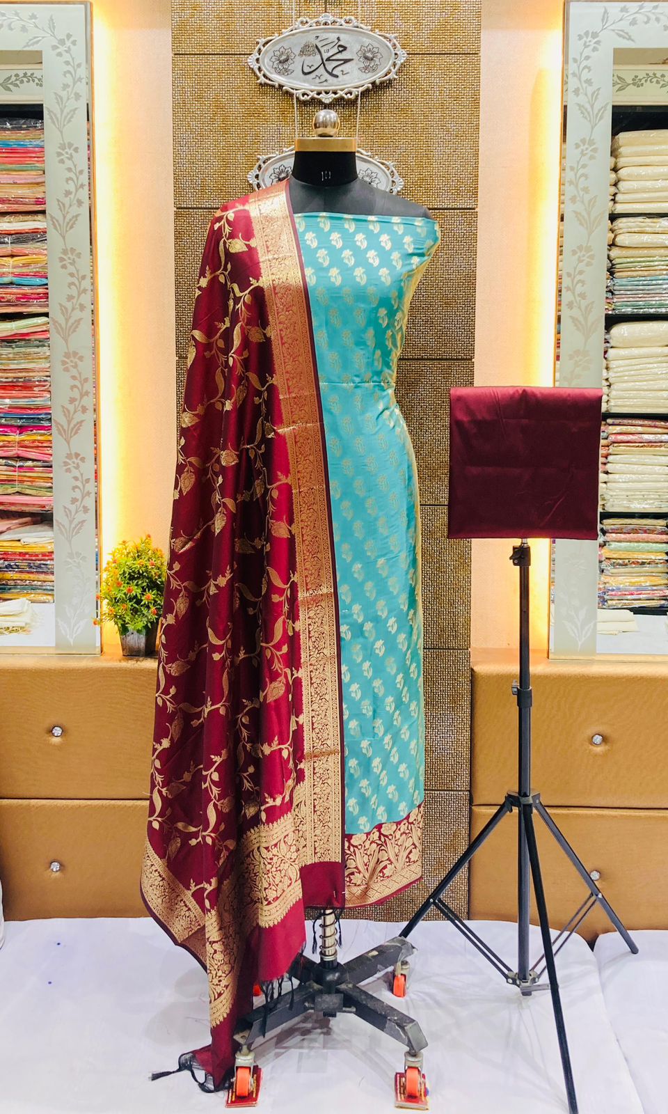 Banarasi katan silk zari weaving suit