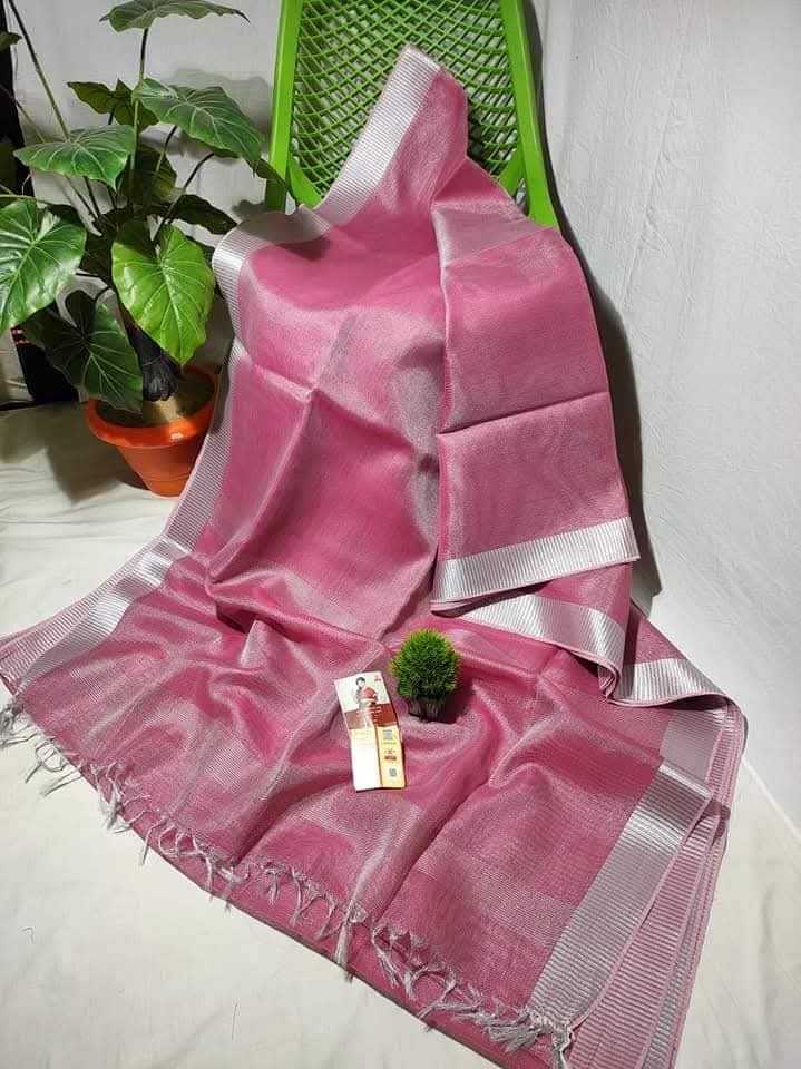 Pure 150 counts Tissue linen sarees
